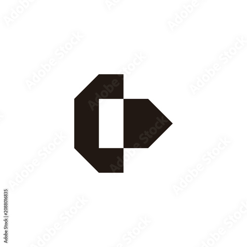 Letter C signpost geometric symbol simple logo vector