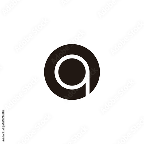 Letter q outline, circle geometric symbol simple logo vector