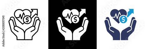 Healthcare Benefits triple icon