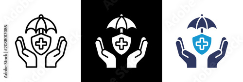 Tableau sur toile Medical Coverage triple icon