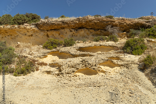 Tafoni Rock Weathering Patterns in Maltese Limestone