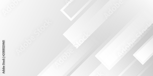 Fotografie Abstract white and grey background with diagonal geometric stripes and rectangul