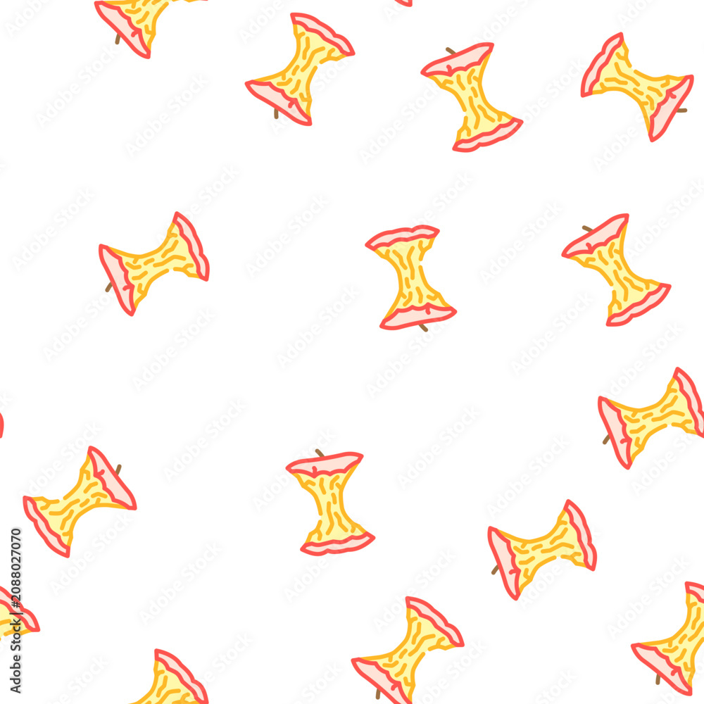 Obraz premium apple core vector seamless pattern apple core sign illustration