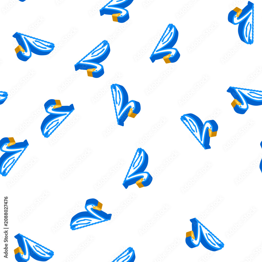 Fototapeta premium swan bird isometric seamless pattern. swan bird sign illustration