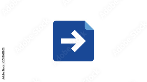Tableau sur toile Blue right arrow icon button.