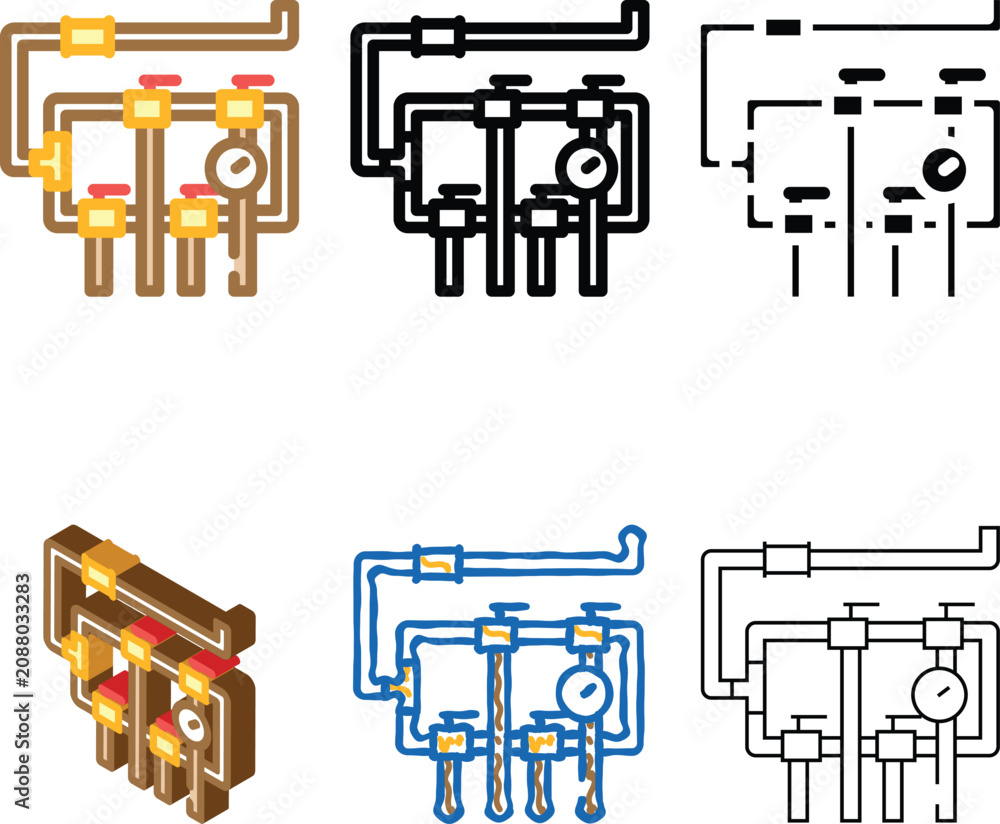 Obraz premium styles installation gas service color icon vector. installation gas service sign. isolated symbol illustration