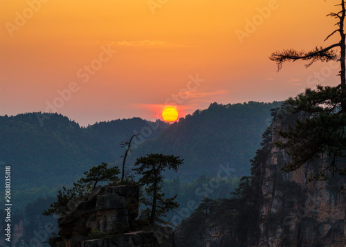 Aerial View of Zhangjiajie National Forest Park, Hunan Province, China