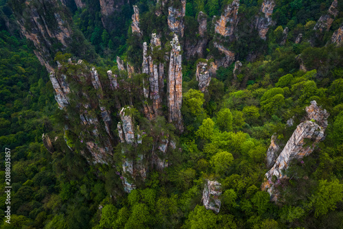 Aerial View of Zhangjiajie National Forest Park, Hunan Province, China