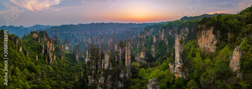 Aerial View of Zhangjiajie National Forest Park, Hunan Province, China