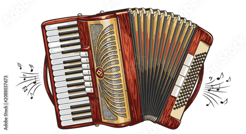 Photos Accordion musical instrument with buttons 1.