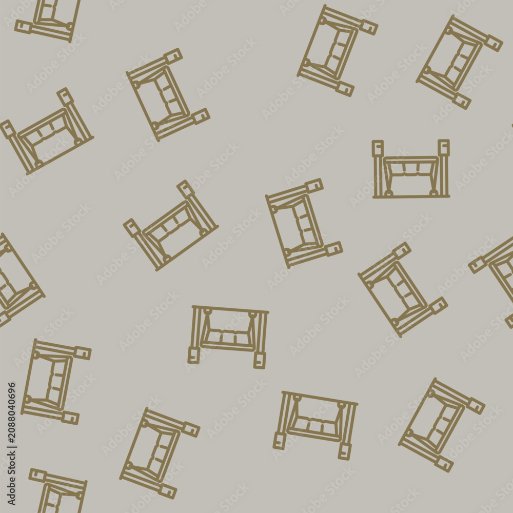Fototapeta premium porch swing outdoor furniture line seamless pattern porch swing outdoor furniture thin line illustration