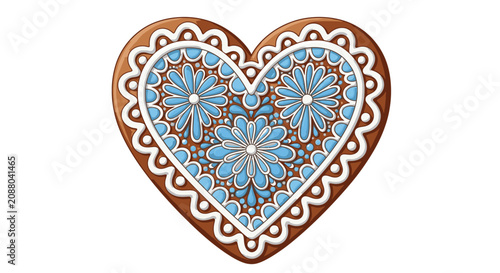 Vászonkép Decorative heart shaped gingerbread cookie 6.