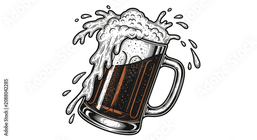 Foto Frothy beer in a mug 4.