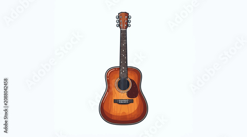 Classical Acoustic Guitar Vector White Background