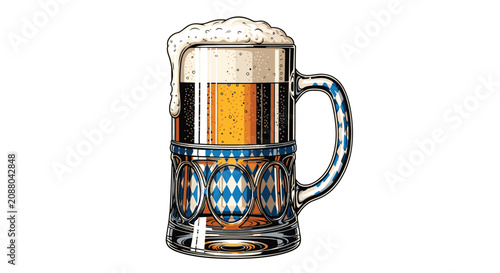 Quadro su tela A stein of beer with foam 3.