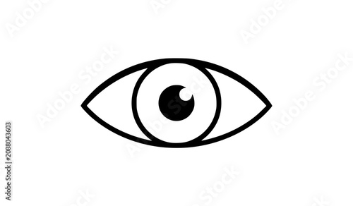 Quadro su tela Eye View Icon Sight Sign Flat Vector Illustration