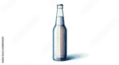Φωτογραφία Glass bottle with clear liquid.