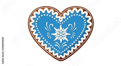 Slika na platnu Decorative Blue Heart Shaped Cookie Design.