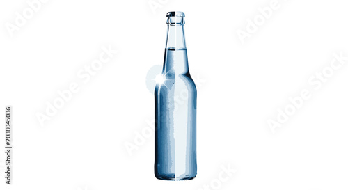 Schilderij op canvas Glass bottle of sparkling water drink.