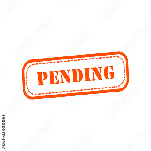 Quadro su tela Orange Pending Stamp Impression Isolated on Transparent Background Design