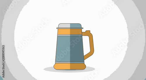 Fotografía Colorful insulated beverage mug with handle.