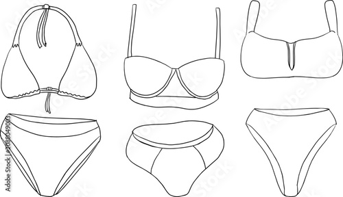 Modern hand drawn summer themed illustration isolated on white background. Trendy line design featuring seasonal vacation lifestyle elements