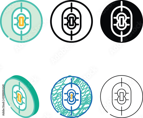 Cuadro en lienzo cricket field series color icon vector