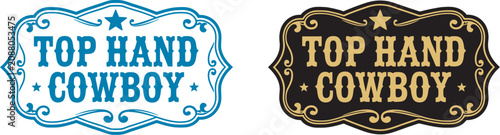 Canvastavla Tophand cowboy western belt buckle collection with rodeo inspired typography, de