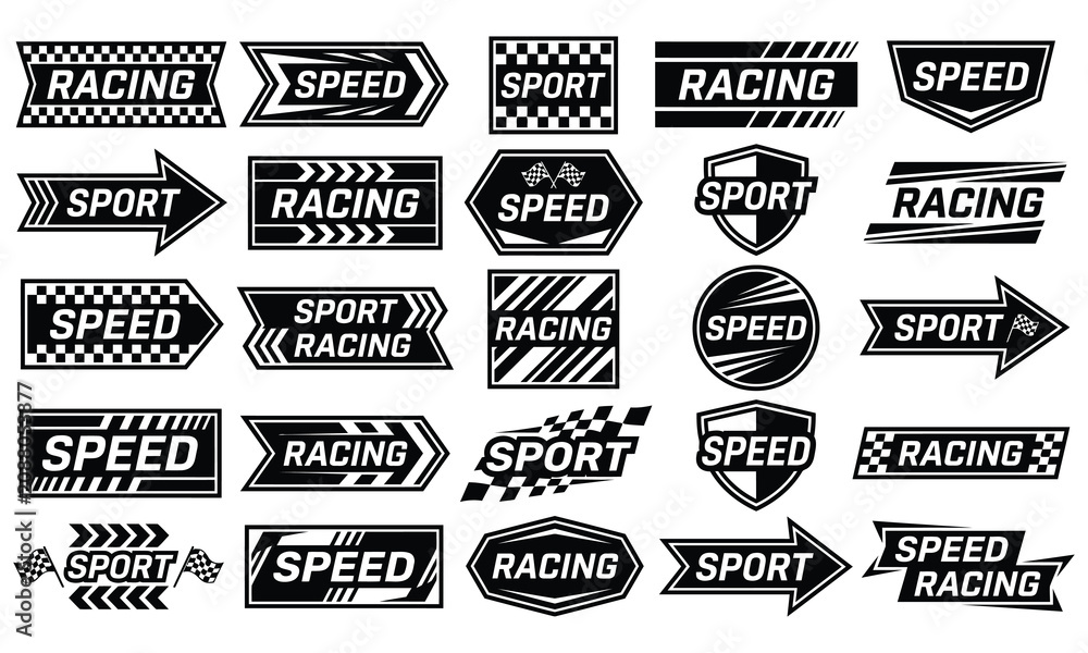Obraz premium Racing and Speed Emblems Vector Collection for Motorsport Design