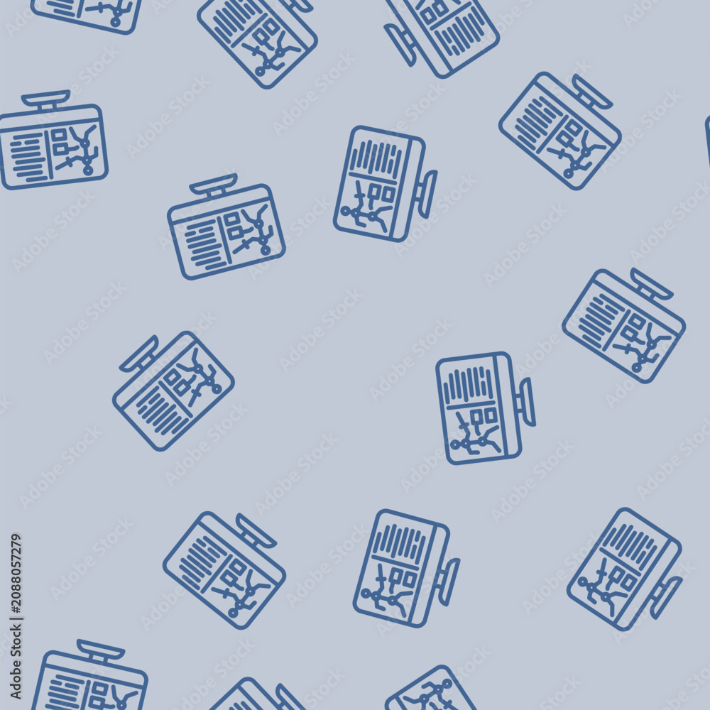 Fototapeta premium character design game development line seamless pattern character design game development thin line illustration
