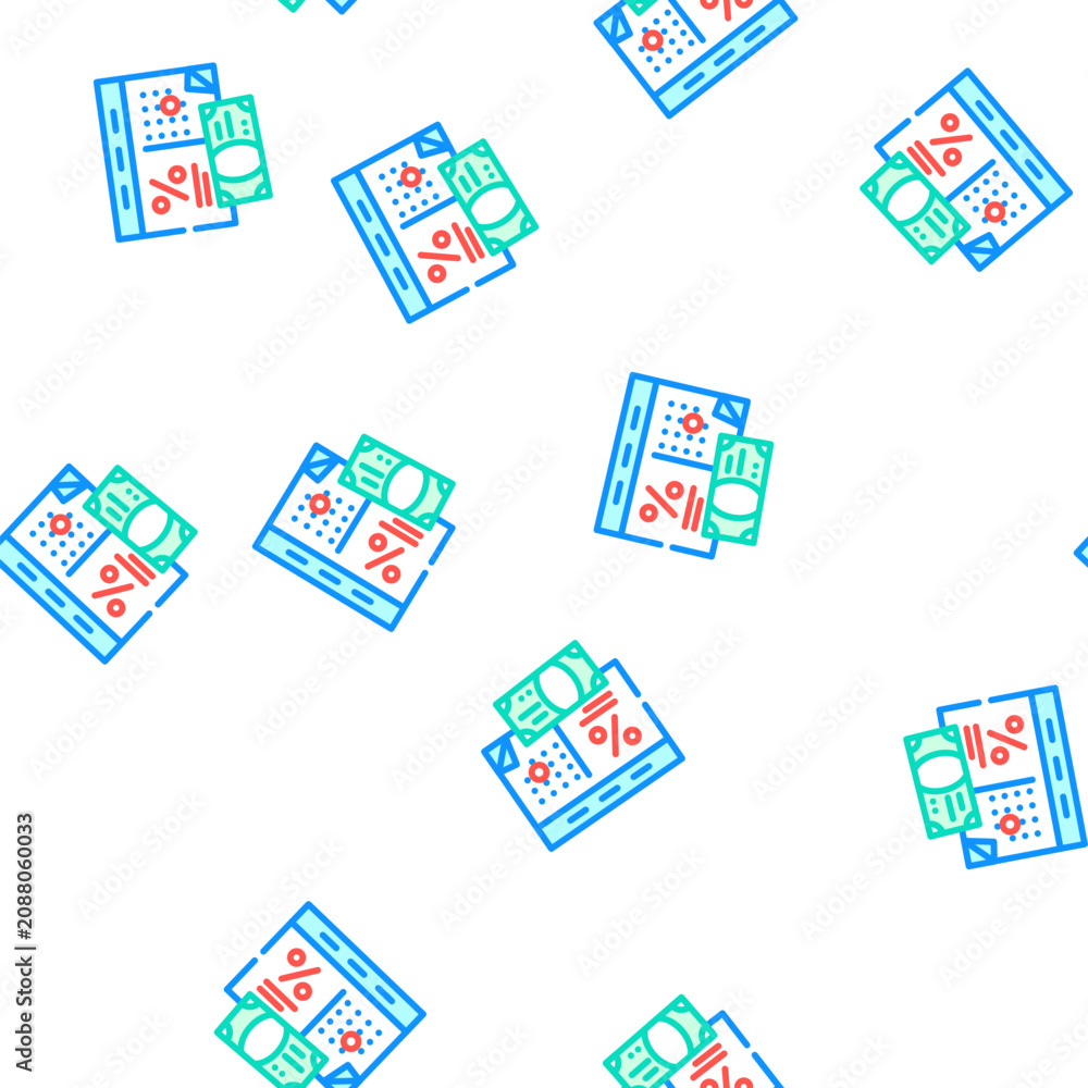 Fototapeta premium calendar payments vector seamless pattern calendar payments sign illustration