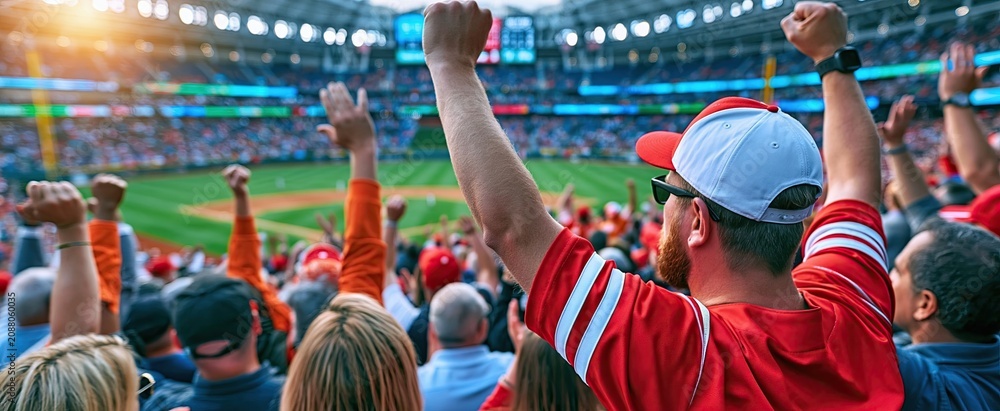 Obraz premium A lively indoor baseball stadium buzzing with fans and bright lighting during an exciting game.