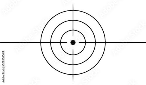 Slika na platnu Target crosshair illustration with concentric circles on white background
