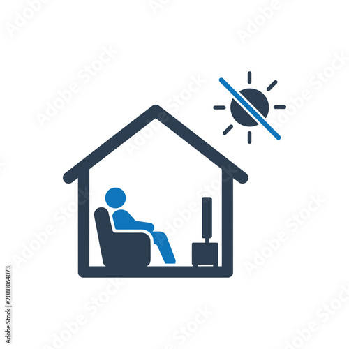 Avoiding Sunlight Sedentary Lifestyle Icon