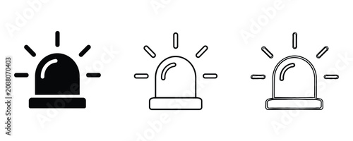 Fotografía Emergency siren light icons set