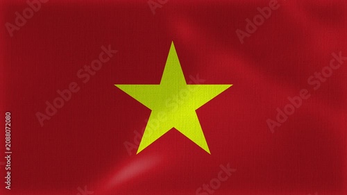 Vietnam Flag Animation With Fabric Texture