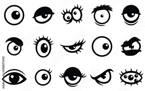 Spooky eyes set of halloween vector graphics for scary designs and october celebrations