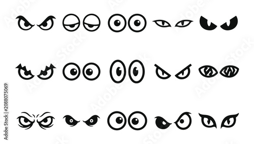 Spooky halloween eyes vector set cartoon eyeballs monster eyes and creepy eye graphics