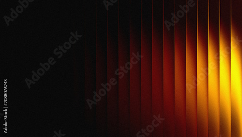 Bild auf Leinwand Abstract dark vertical stripes background with glowing golden orange light effec