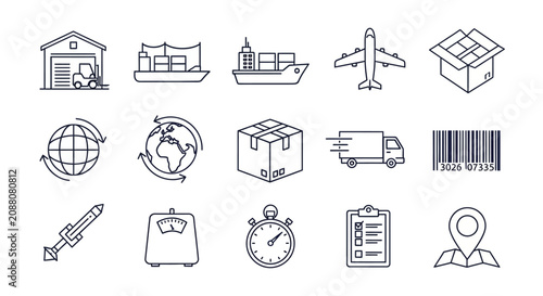 Foto Logistics and Shipping Icons Set