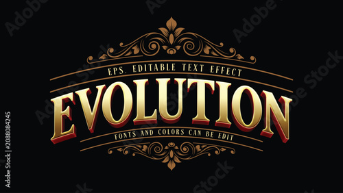 Photos Victorian text effect, Decoration editable text style