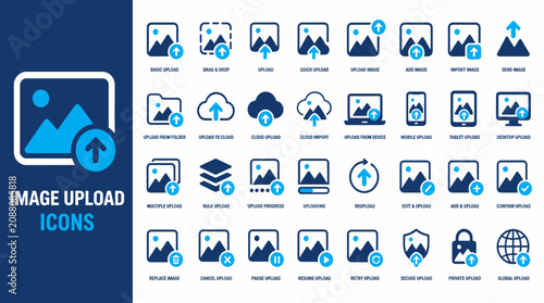Image Upload Icons Set Collection For Main Subject.