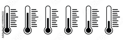 Cuadro en lienzo Set of temperature icons