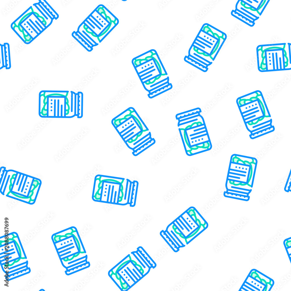 Fototapeta premium salted cucumbers canned food vector seamless pattern salted cucumbers canned food sign illustration