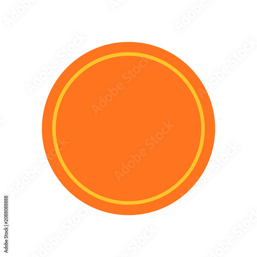 Circle logo template badge sticker orange color 