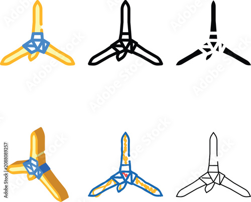 Bild auf Leinwand caltrops weapon military color icon vector