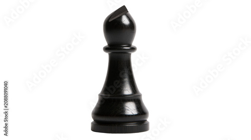 Obraz na plátně Black wooden bishop chess piece with angled top