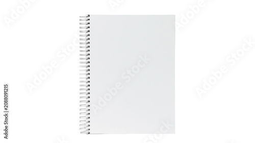 Blank white spiral bound notebook