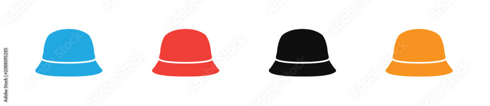 Fototapeta premium Bucket Hat Hat Icon Modern Summer Fashion Headwear Symbol, Minimal Casual Cap Emblem, Trendy Outdoor Apparel Design for Clothing Brands, Streetwear & Business Branding .