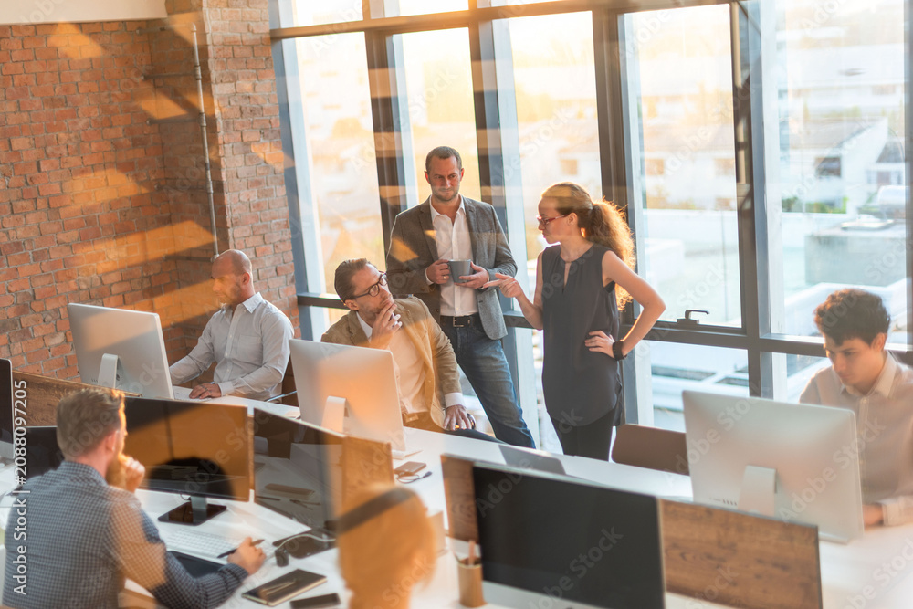 Fototapeta premium Collaborative modern office environment photo